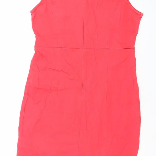Almatrichi Women Red Embroidered Shift Dress Size 12