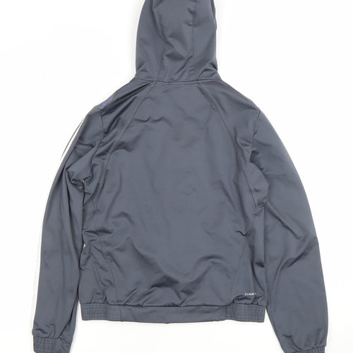 Adidas Women’s Grey Full Zip Hoodie L Hooded Sportswear