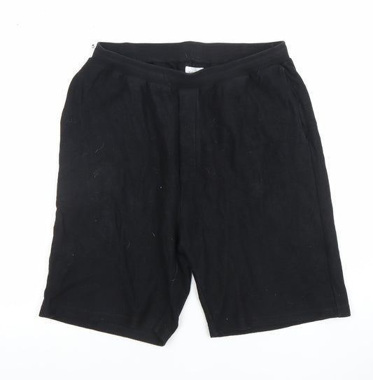 Les Basics Men’s Black Cotton Sweat Shorts Size Large Casual Jersey