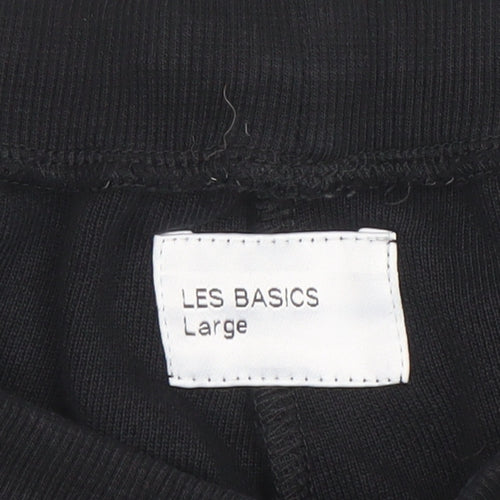 Les Basics Men’s Black Cotton Sweat Shorts Size Large Casual Jersey