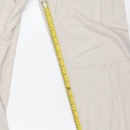 Pacific Republic Women’s Beige Linen Blend Wide-Leg Trousers XS