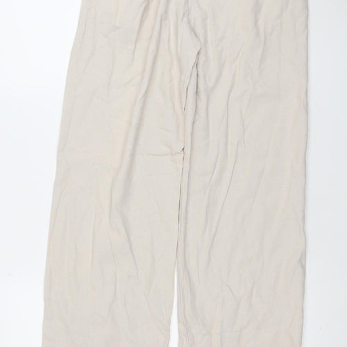 Pacific Republic Women’s Beige Linen Blend Wide-Leg Trousers XS