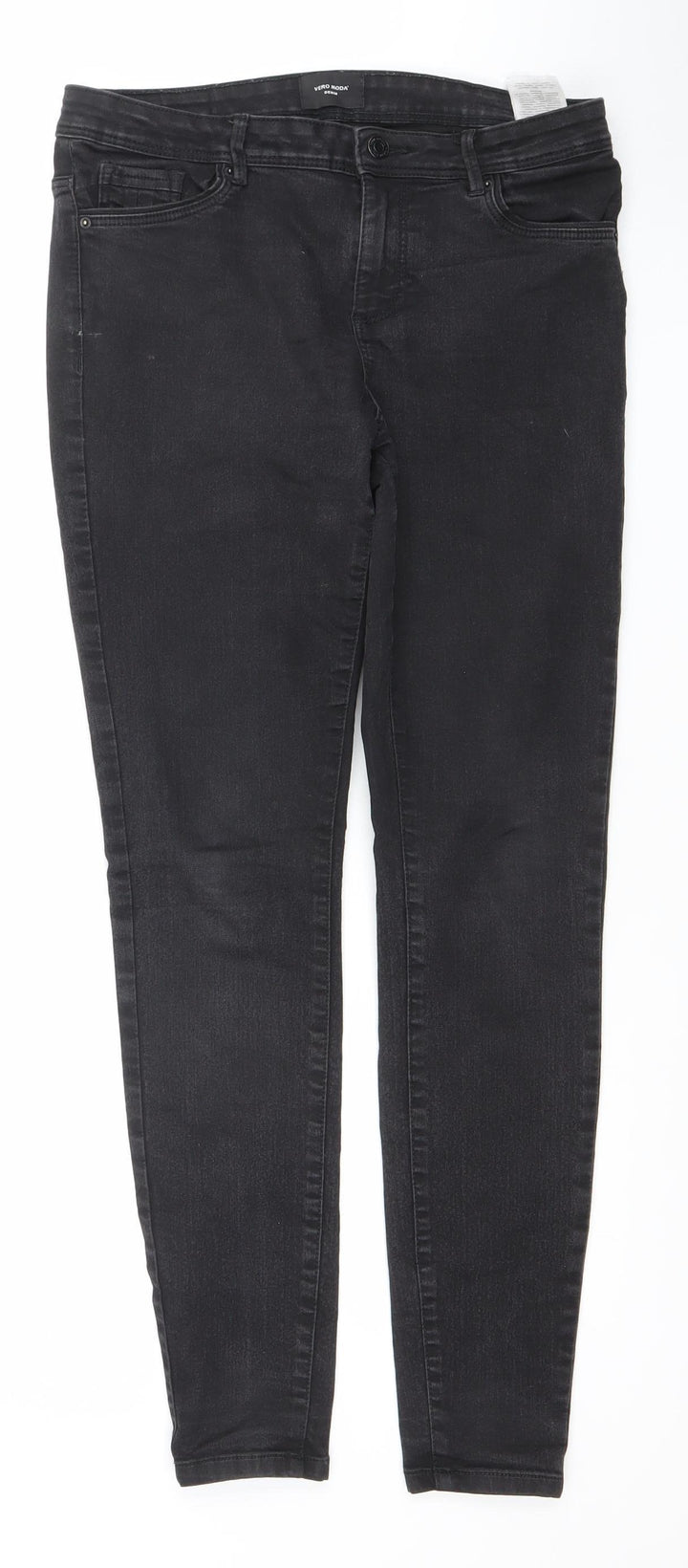 Vero Moda Women's Black Skinny Jeans L Slim Fit Stretch Denim