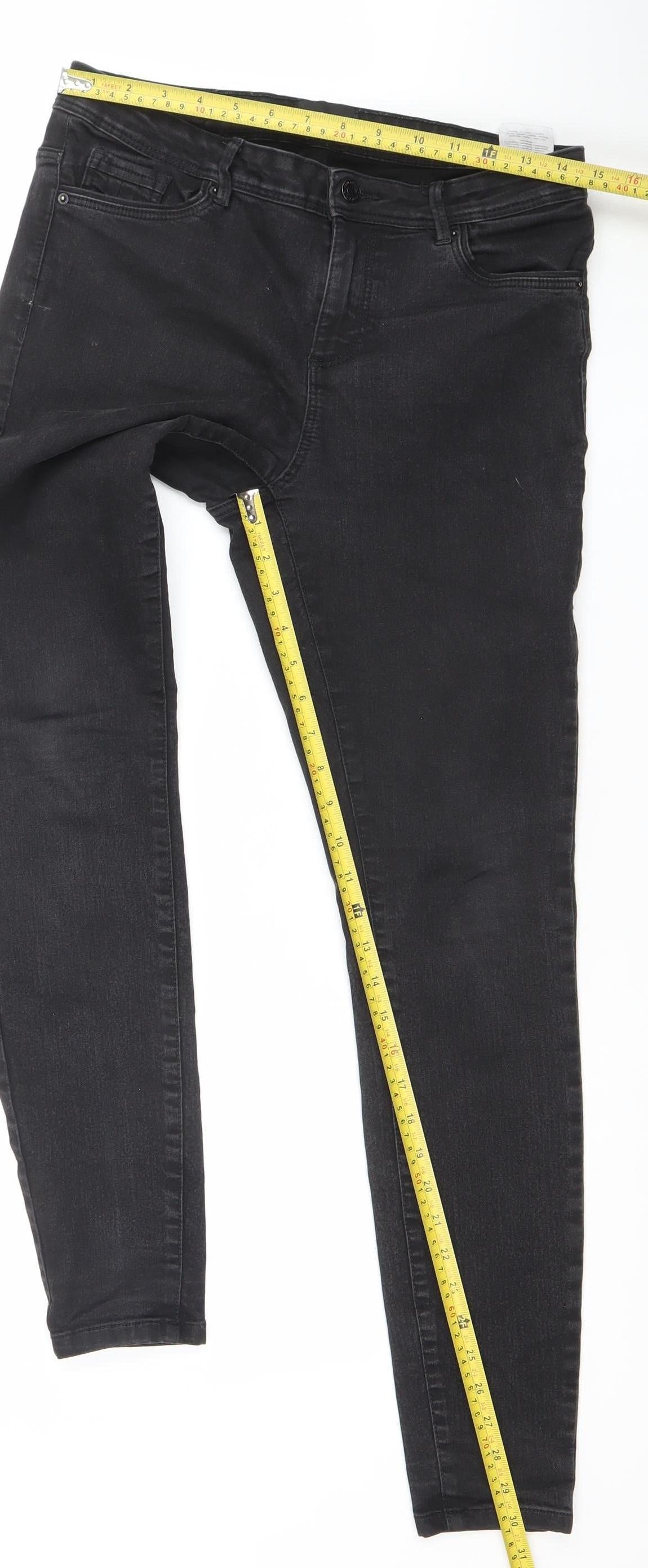 Vero Moda Women's Black Skinny Jeans L Slim Fit Stretch Denim