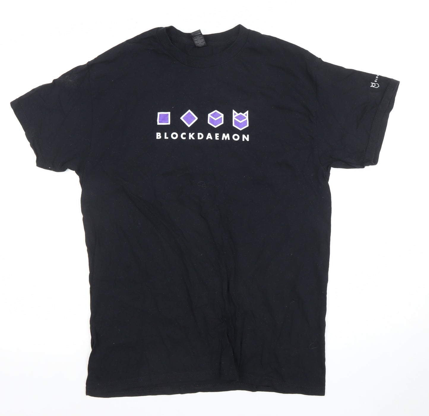 Gildan Men’s Black Blockdaemon Graphic Cotton T-Shirt M Regular Fit