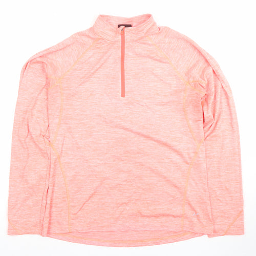 Pro Touch Women's Pink Long Sleeve 1/4 Zip Running Top Size 16