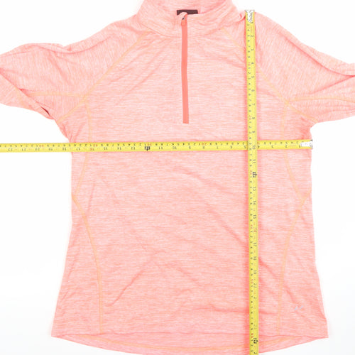 Pro Touch Women's Pink Long Sleeve 1/4 Zip Running Top Size 16