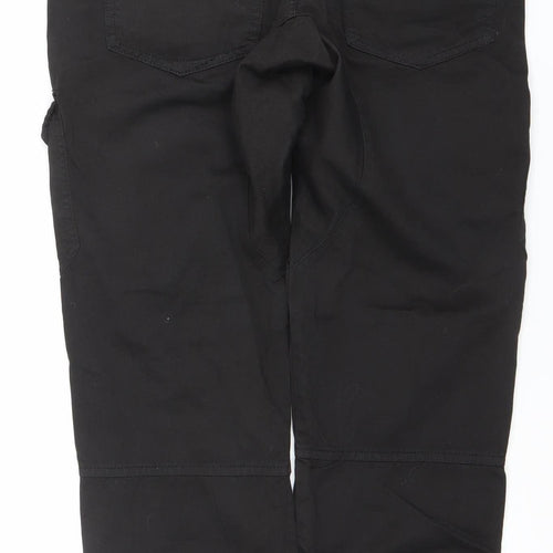 Another Influence Womens Black Cargo Trousers XL Cotton Elastic Waist