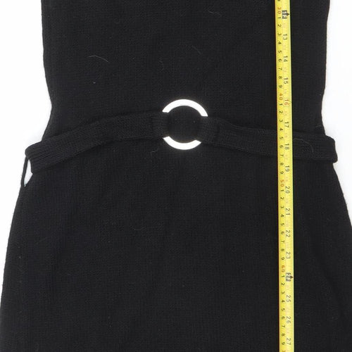 Sisley Women’s Black Sleeveless High Neck Knit Sweater Dress Size S