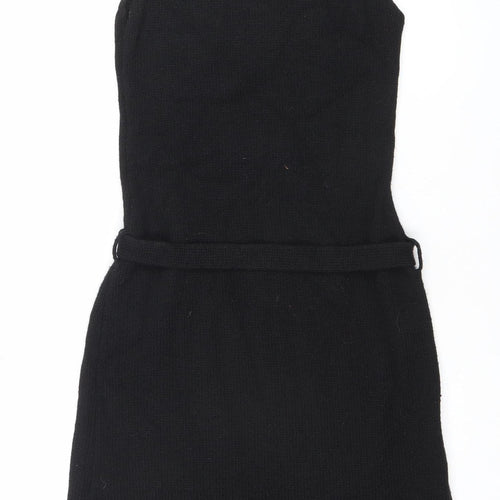 Sisley Women’s Black Sleeveless High Neck Knit Sweater Dress Size S