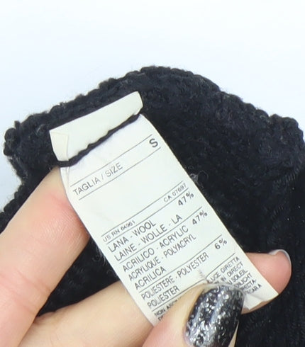 Sisley Women’s Black Sleeveless High Neck Knit Sweater Dress Size S