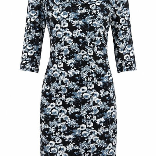 Ecoline Stockholm Women's Black Floral Knee Length Bodycon Dress Size 10