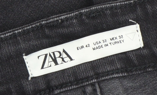 Zara Men's Black Slim Fit Straight Leg Jeans Size L 32in Waist