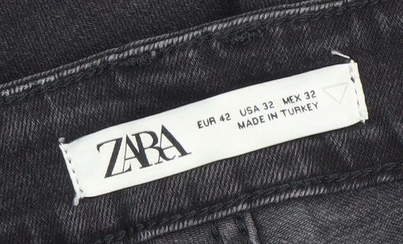 Zara Men's Black Slim Fit Straight Leg Jeans Size L 32in Waist
