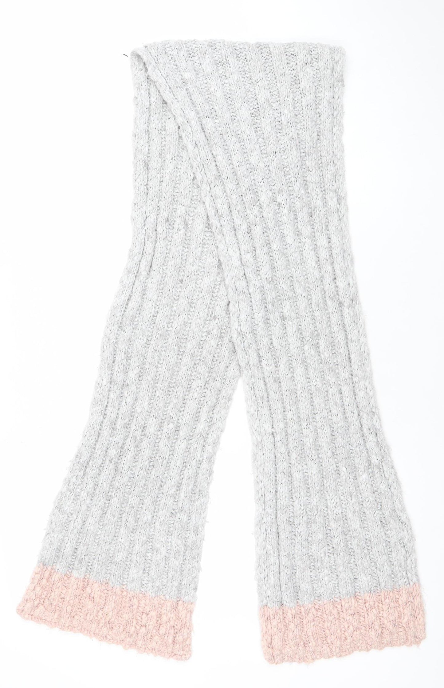 Hollister Women Grey Pink Knit Infinity Scarf Soft Winter Snood