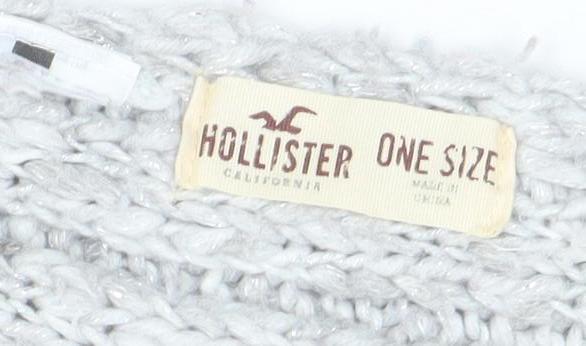 Hollister Women Grey Pink Knit Infinity Scarf Soft Winter Snood