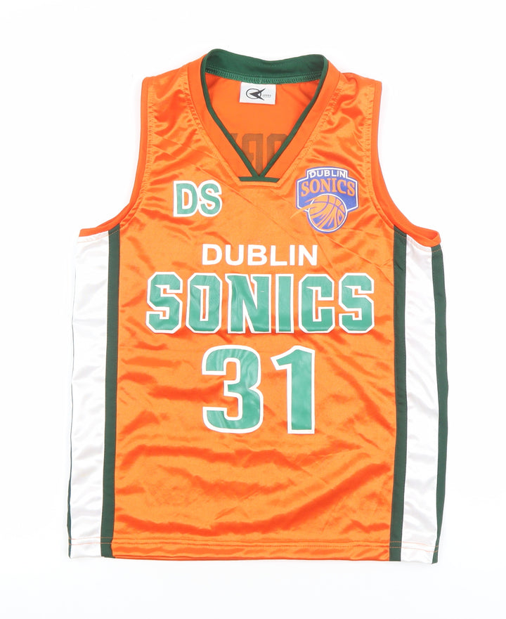Speed Boys Orange Basketball Jersey Tank Top Size M Dublin Sonics 31