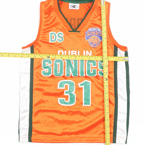 Speed Boys Orange Basketball Jersey Tank Top Size M Dublin Sonics 31