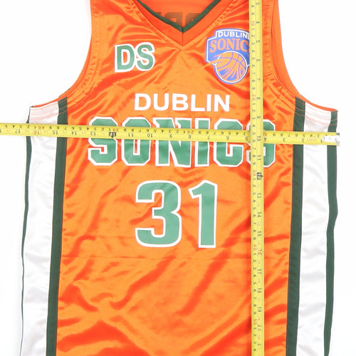 Speed Boys Orange Dublin Sonics Basketball Tank Jersey Top M