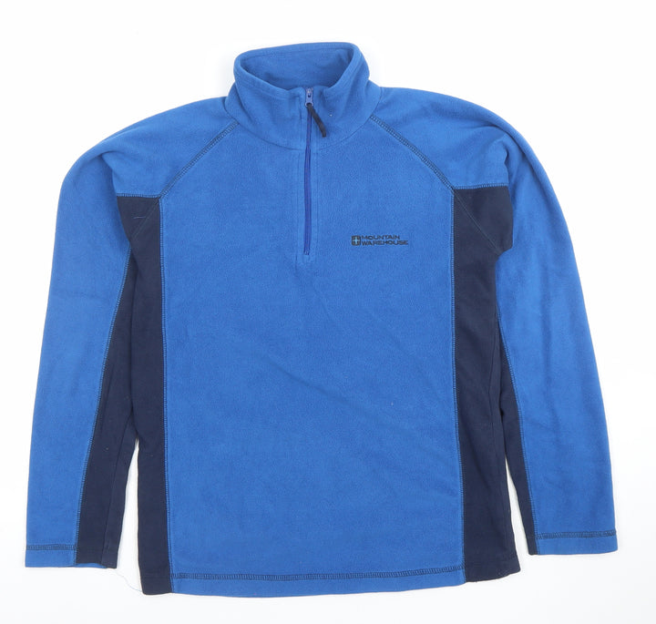 Mountain Warehouse Kids Blue Fleece 1/2 Zip Pullover Hoodie 11-12 Years