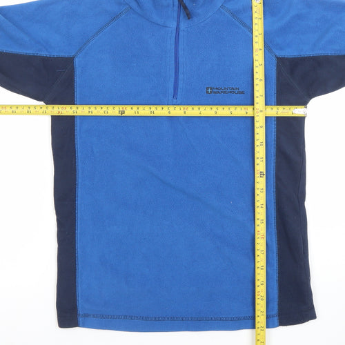 Mountain Warehouse Kids Blue Fleece 1/2 Zip Pullover Hoodie 11-12 Years