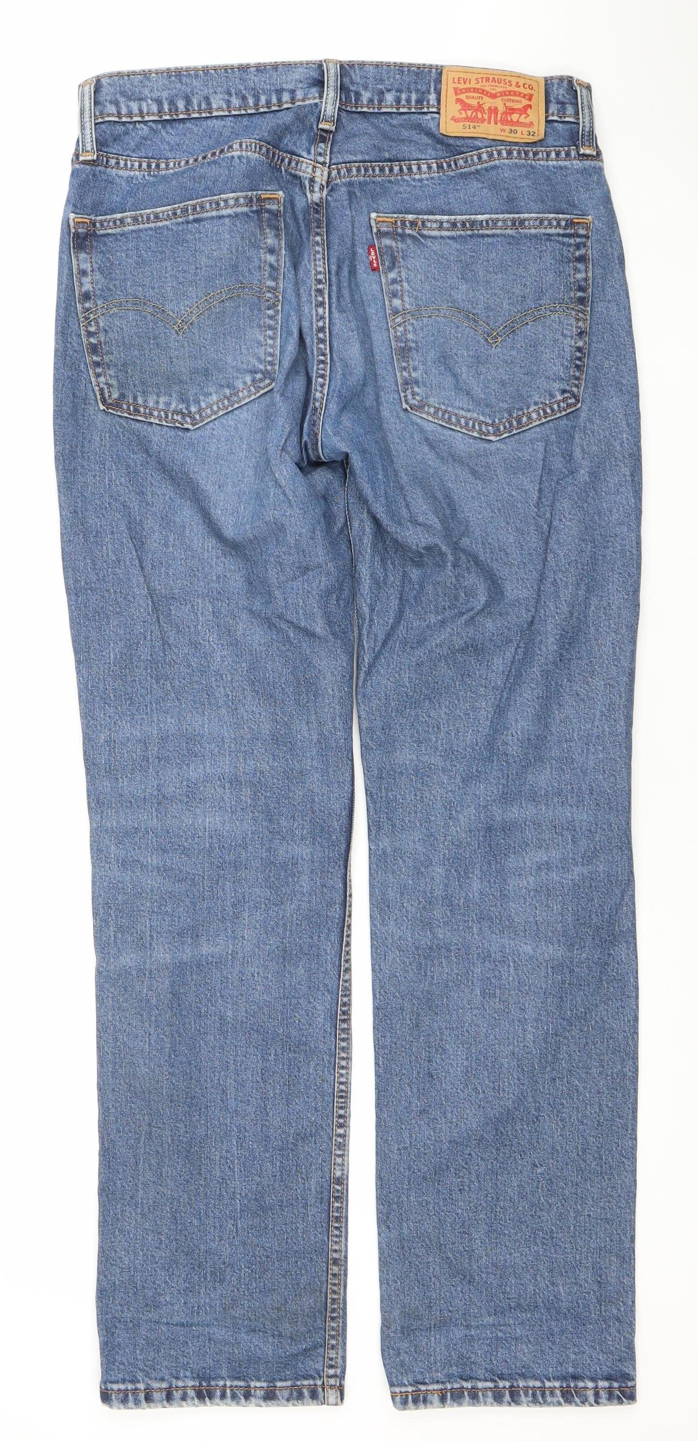 Levi’s 514 Men’s Blue Straight Leg Denim Jeans W30 L32 Regular Fit