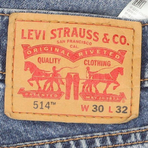 Levi’s 514 Men’s Blue Straight Leg Denim Jeans W30 L32 Regular Fit