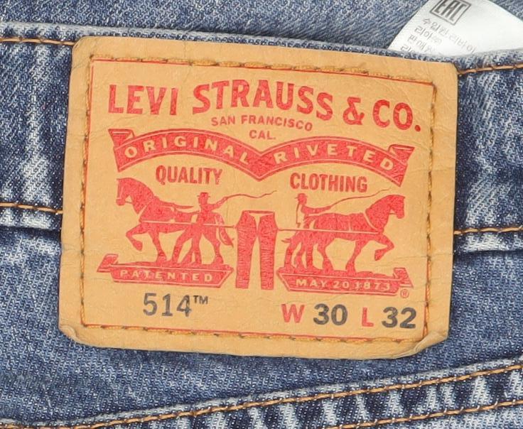 Levi’s 514 Men’s Blue Straight Leg Denim Jeans W30 L32 Regular Fit