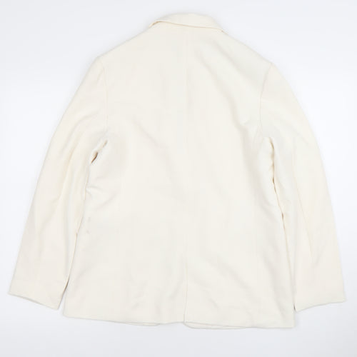 Stradivarius Women Ivory XS Tailored One-Button Blazer