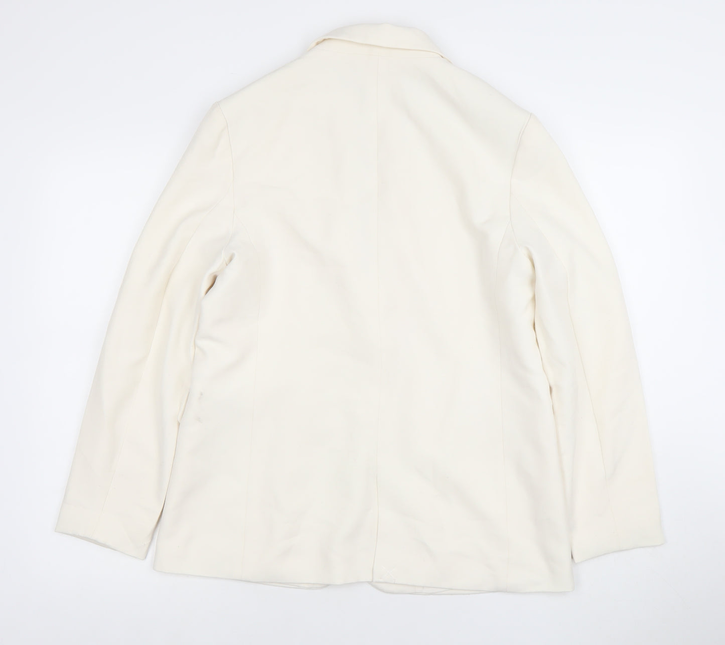 Stradivarius Women Ivory XS Tailored One-Button Blazer