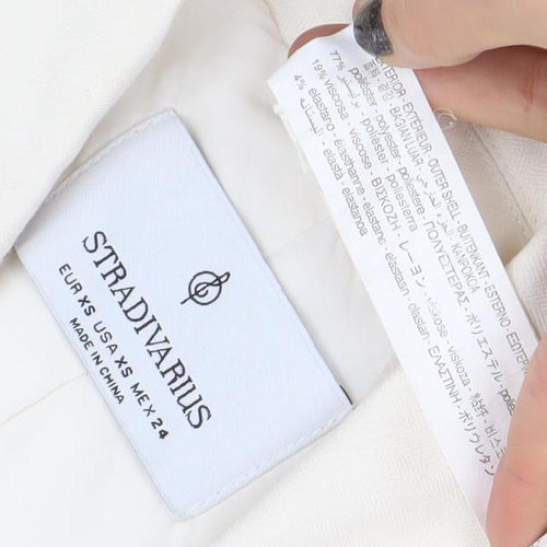 Stradivarius Women Ivory XS Tailored One-Button Blazer
