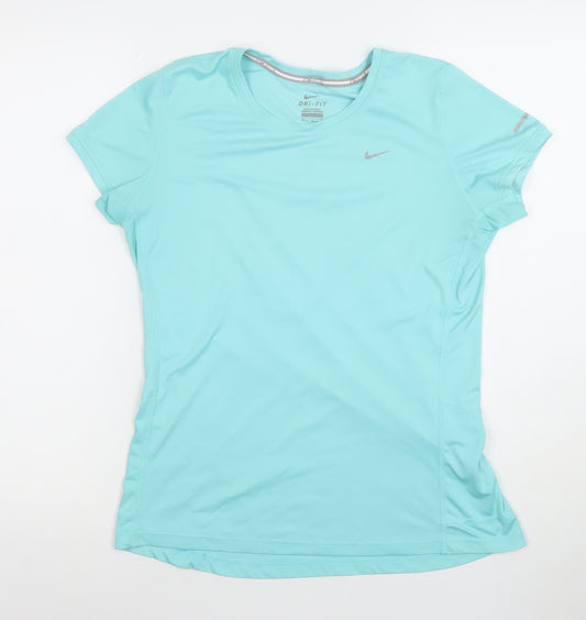 Nike Womens Blue Dri-FIT Short Sleeve Running T-Shirt Size M