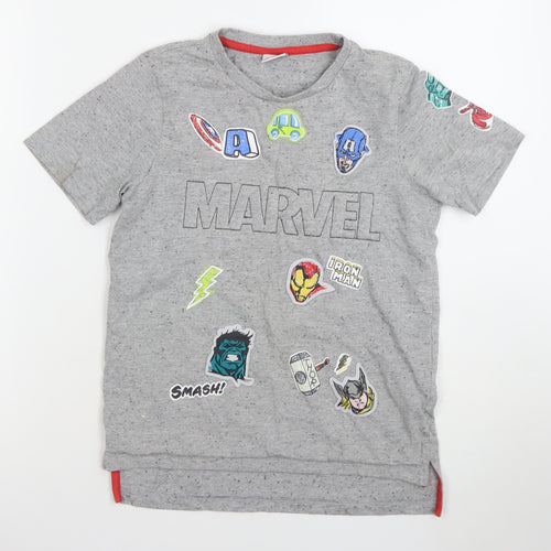 St. Bernard for Dunnes Stores Boys Grey Marvel Short Sleeve T-Shirt 9-10 Years