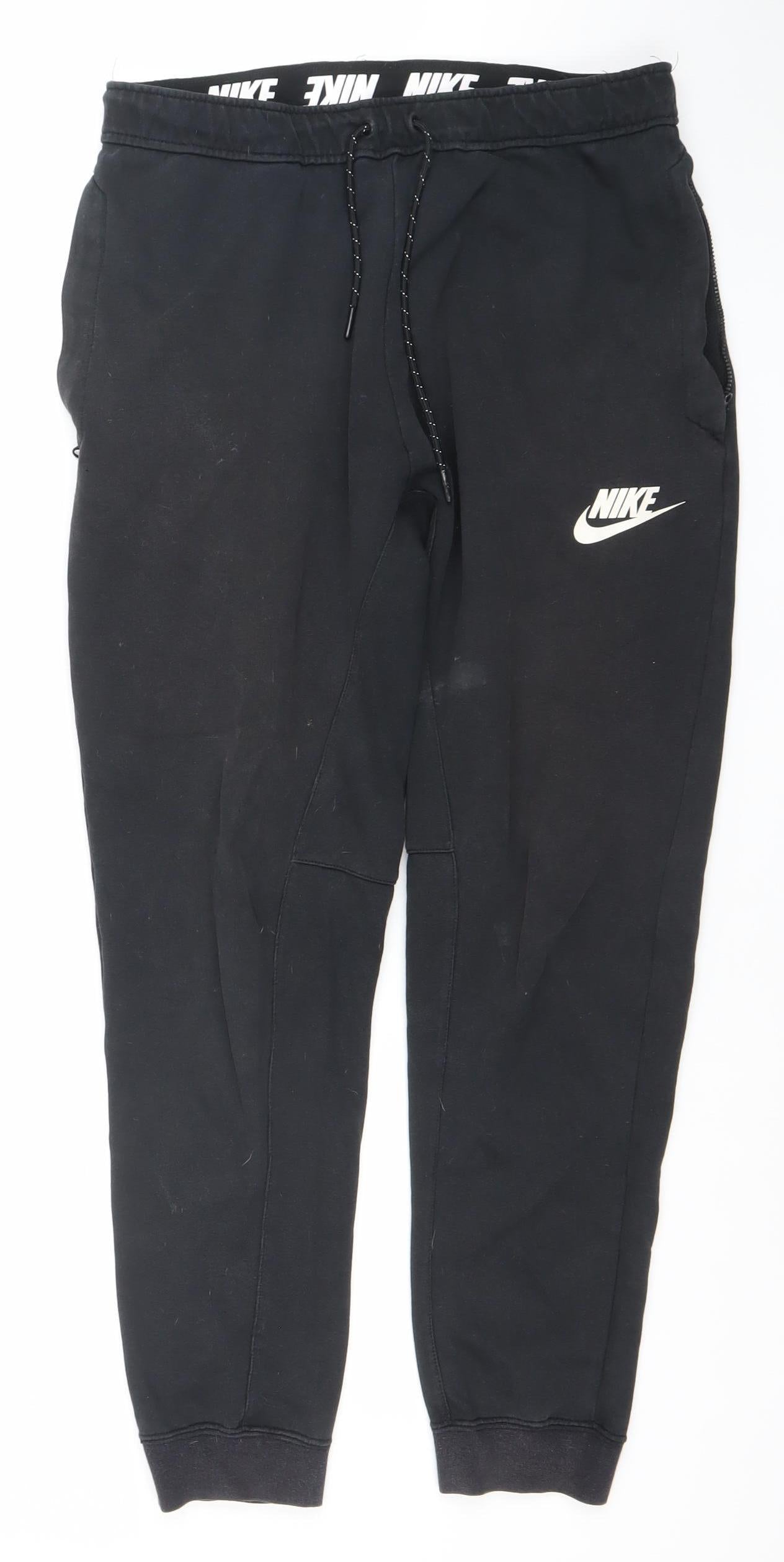 Nike Men's Black S Jogger Sweatpants with Drawstring and Pockets