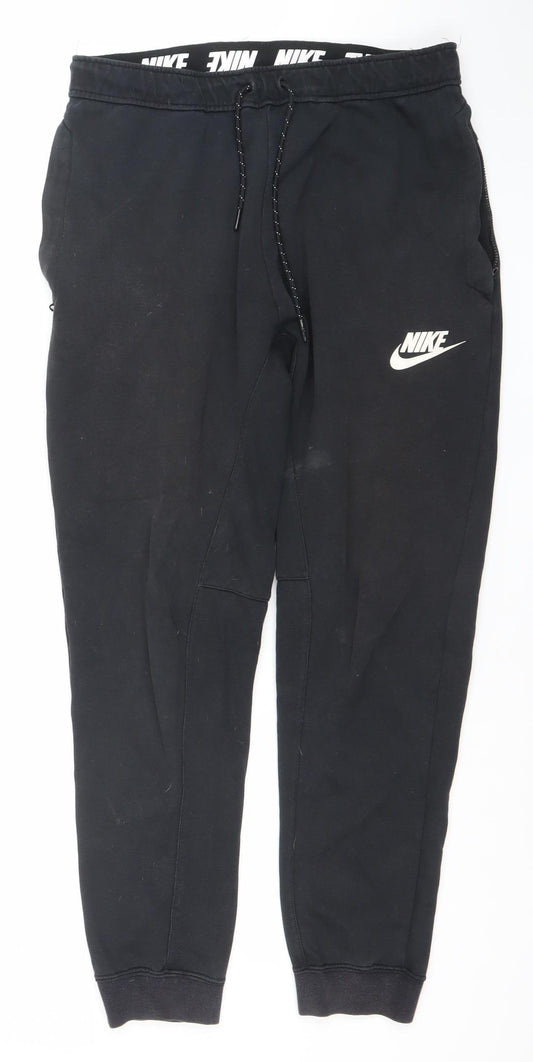 Nike Men's Black S Jogger Sweatpants with Drawstring and Pockets