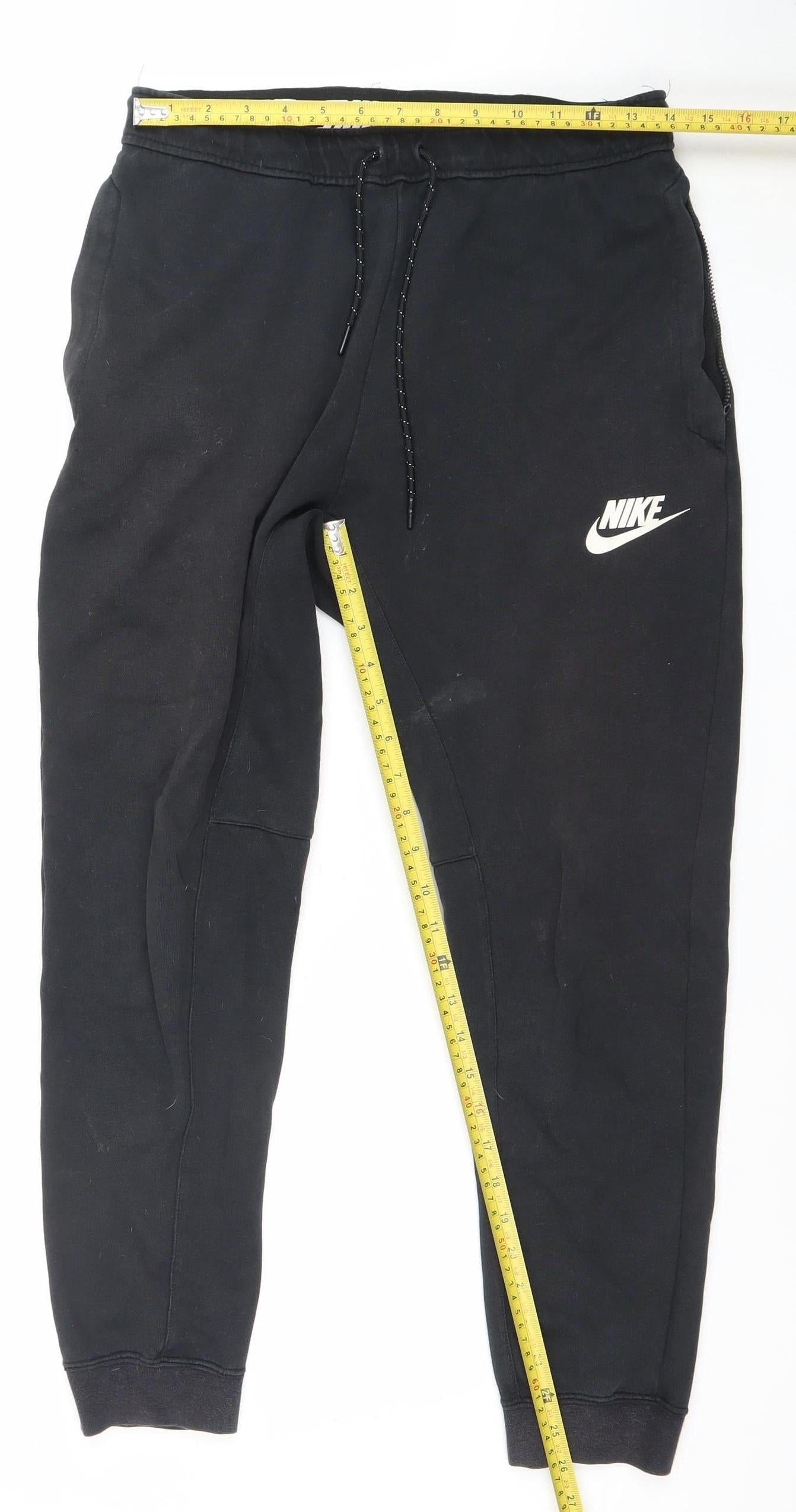 Nike Men's Black S Jogger Sweatpants with Drawstring and Pockets