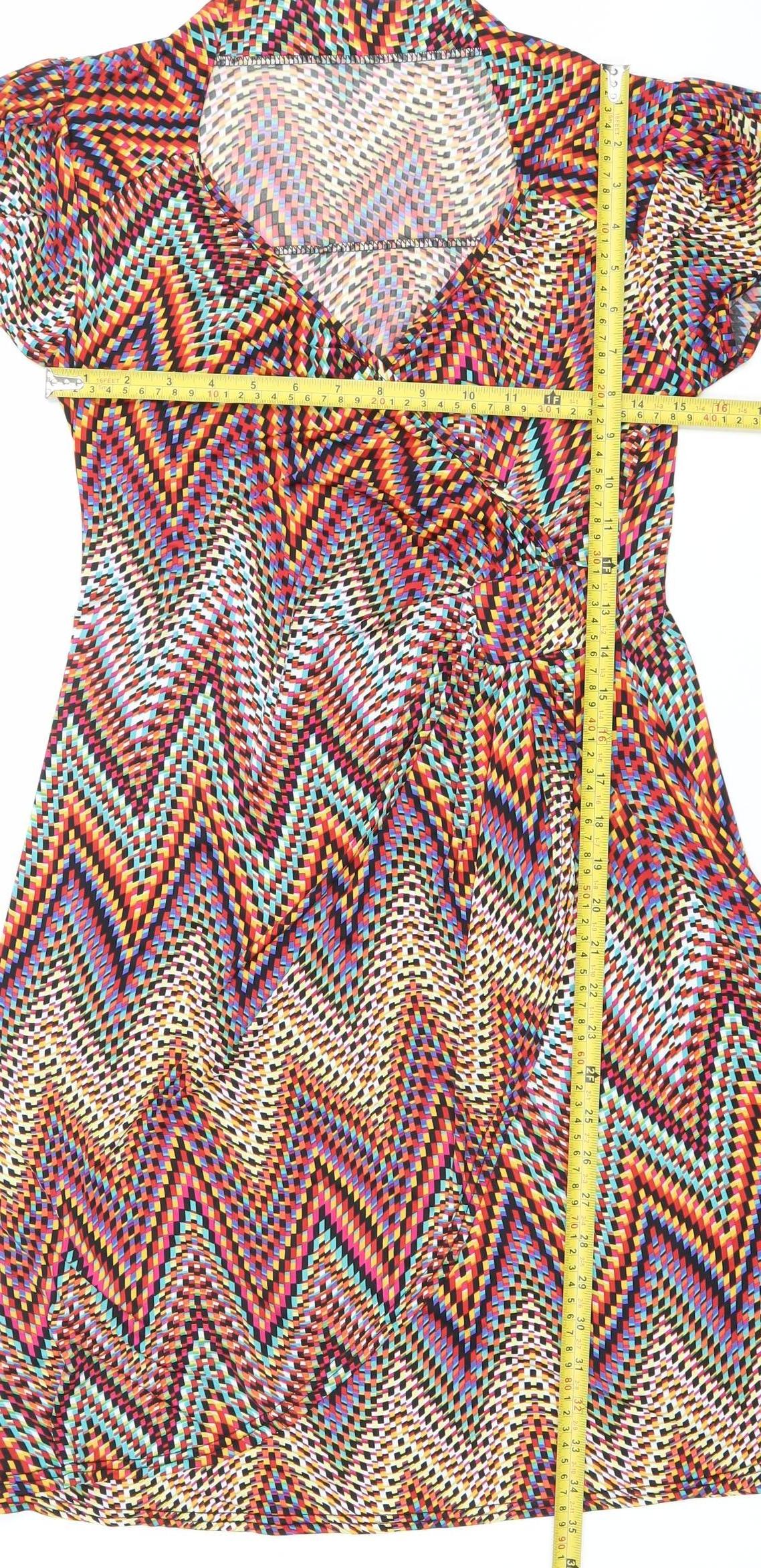 Ingenue London Women’s Multicoloured A-Line Knee Length Dress UK 14
