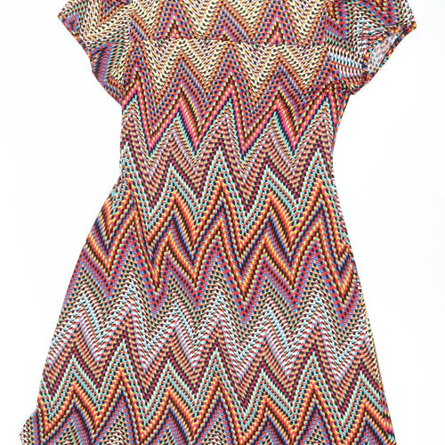 Ingenue London Women’s Multicoloured A-Line Knee Length Dress UK 14