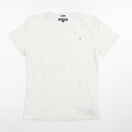 Tommy Hilfiger Boys White Organic Cotton Logo T-Shirt 12 Years