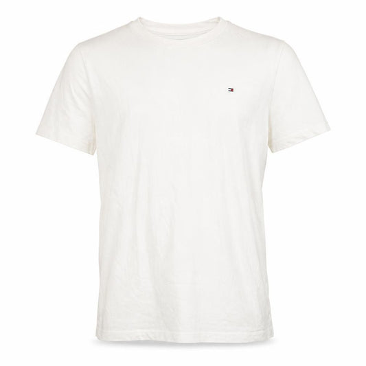 Front view of Tommy Hilfiger boys’ white organic cotton logo t-shirt 12 years