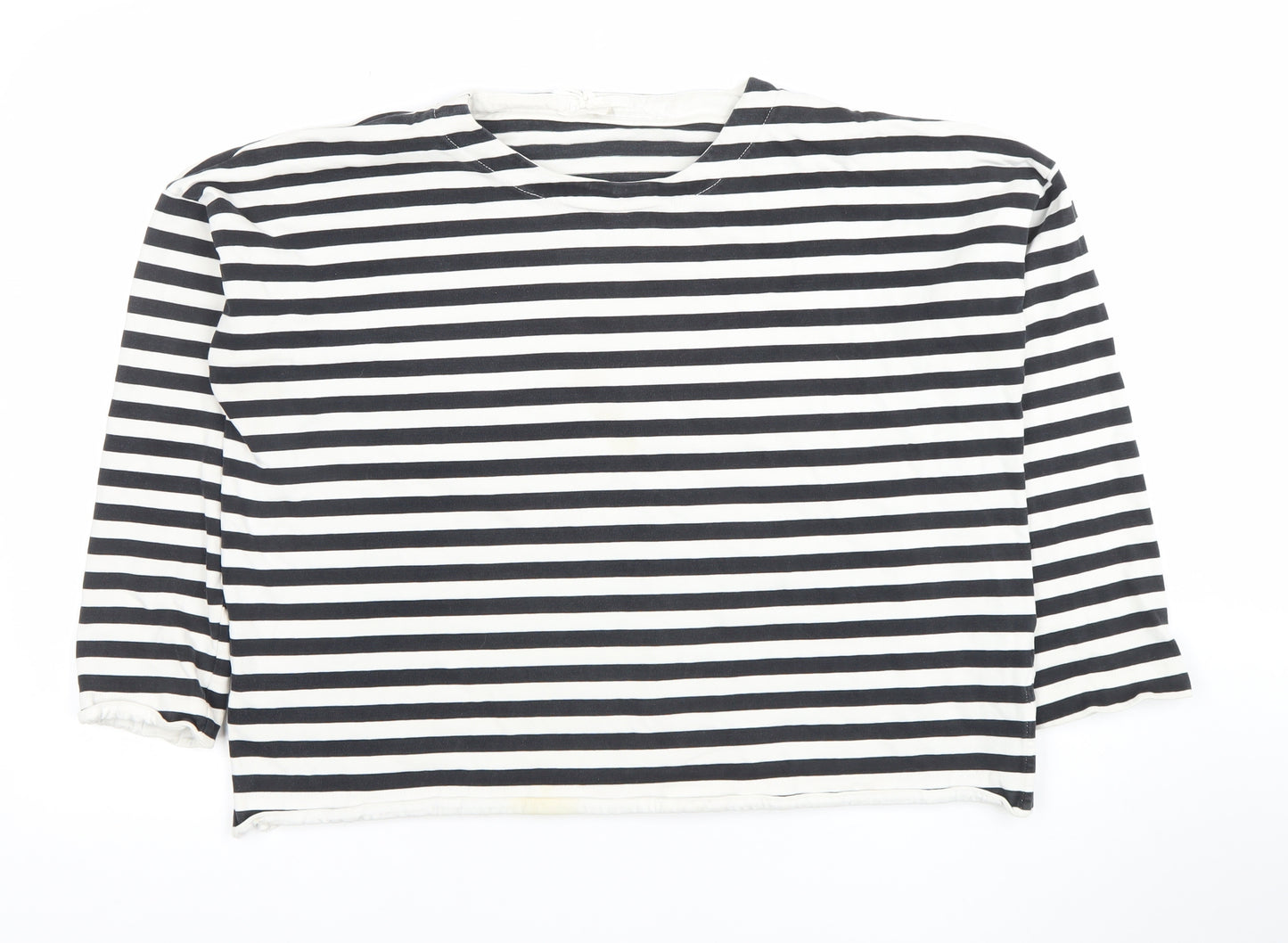 COS Womens Black & White Striped Pullover Sweatshirt Size M Cotton