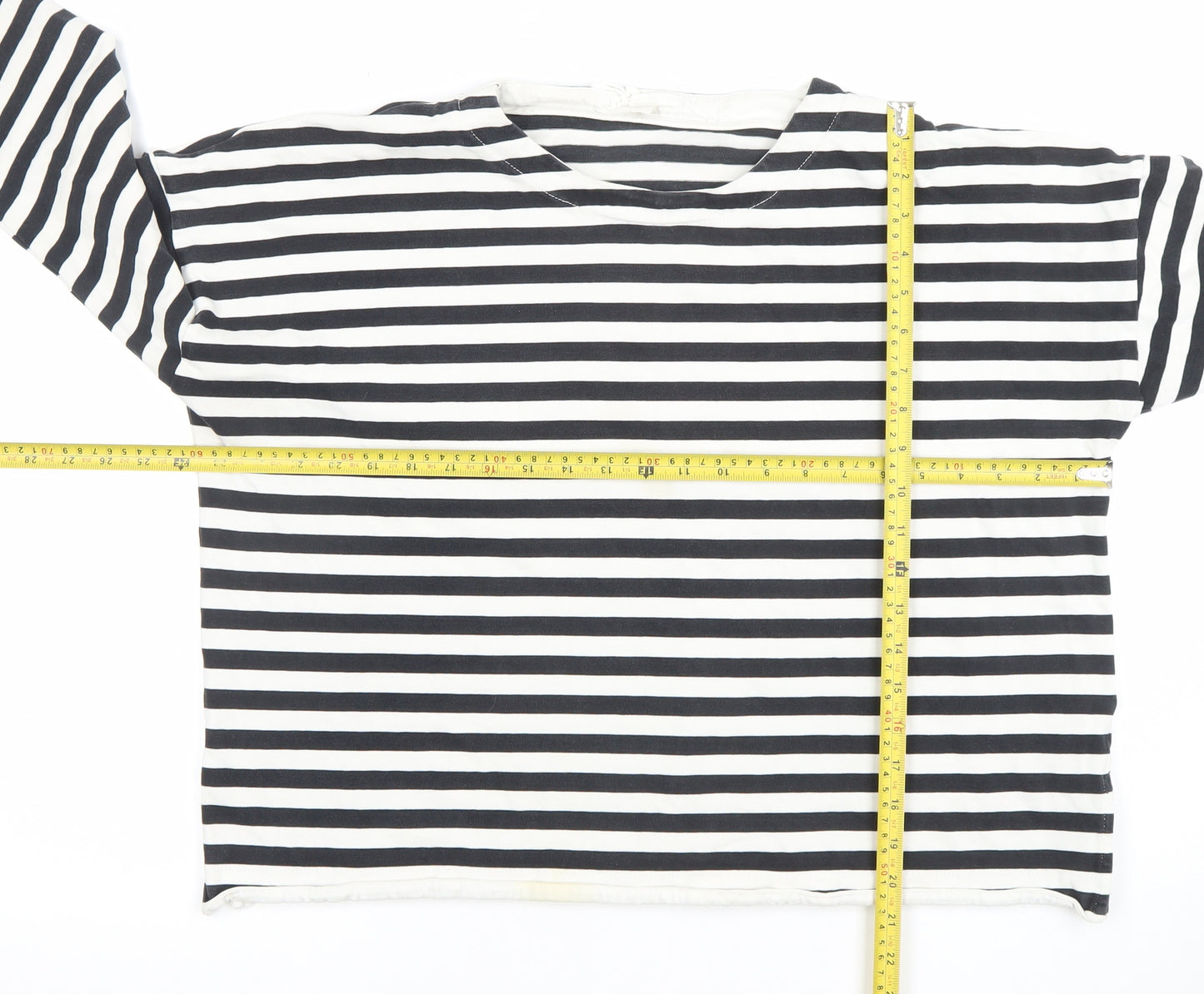 COS Womens Black & White Striped Pullover Sweatshirt Size M Cotton