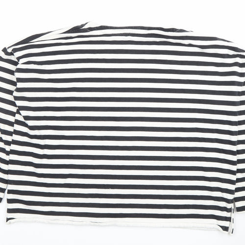 COS Womens Black & White Striped Pullover Sweatshirt Size M Cotton