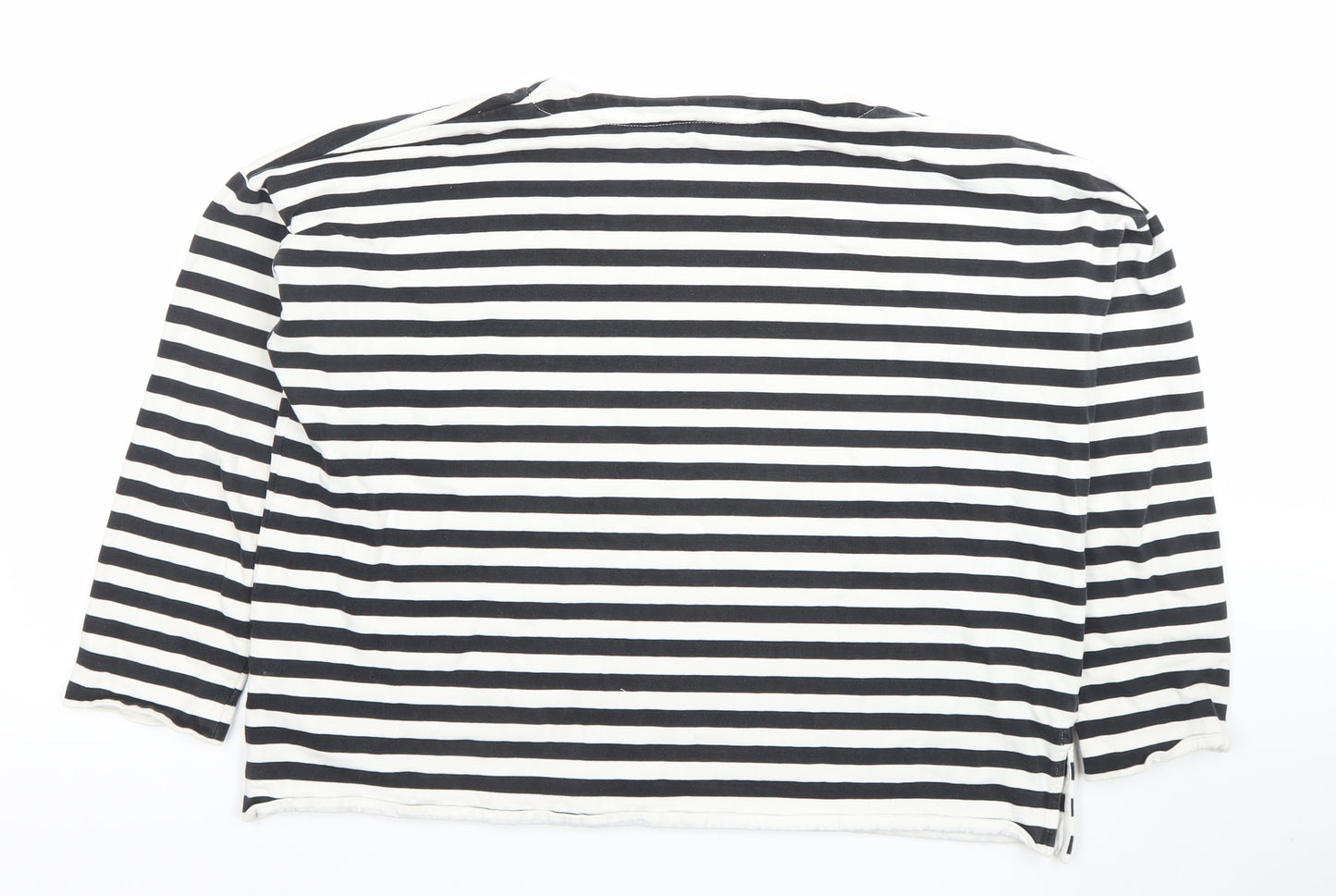 COS Womens Black & White Striped Pullover Sweatshirt Size M Cotton