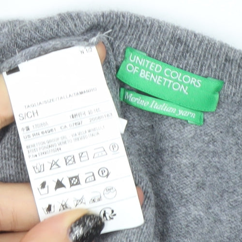 United Colors of Benetton Men's Grey Wool Crew Neck Jumper S