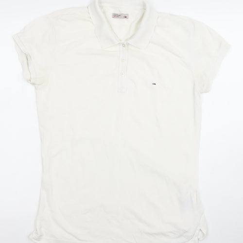 Tommy Hilfiger Men's White Stretch Cotton Polo Shirt Size L