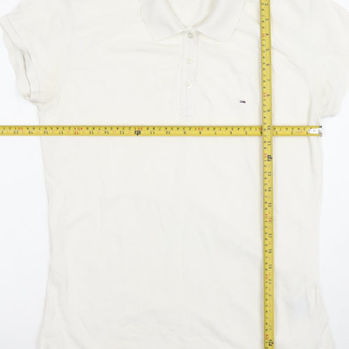 Tommy Hilfiger Men's White Stretch Cotton Polo Shirt Size L