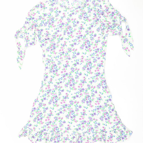 Marks and Spencer Women’s Multicoloured Floral One Shoulder Wrap Dress Size 10