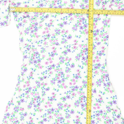 Marks and Spencer Women’s Multicoloured Floral One Shoulder Wrap Dress Size 10