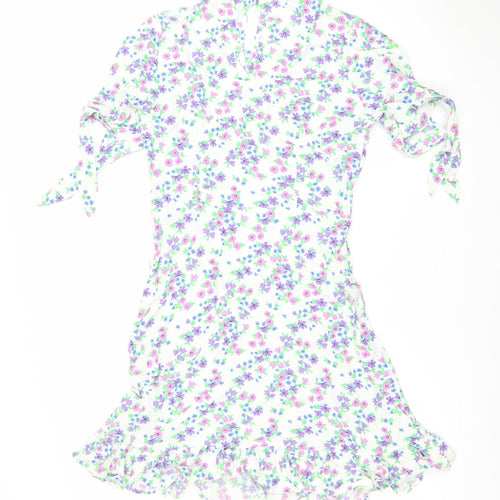 Marks and Spencer Women’s Multicoloured Floral One Shoulder Wrap Dress Size 10